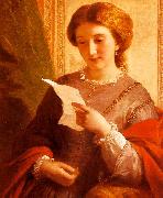 Alfred Chalon Girl Reading a Letter oil